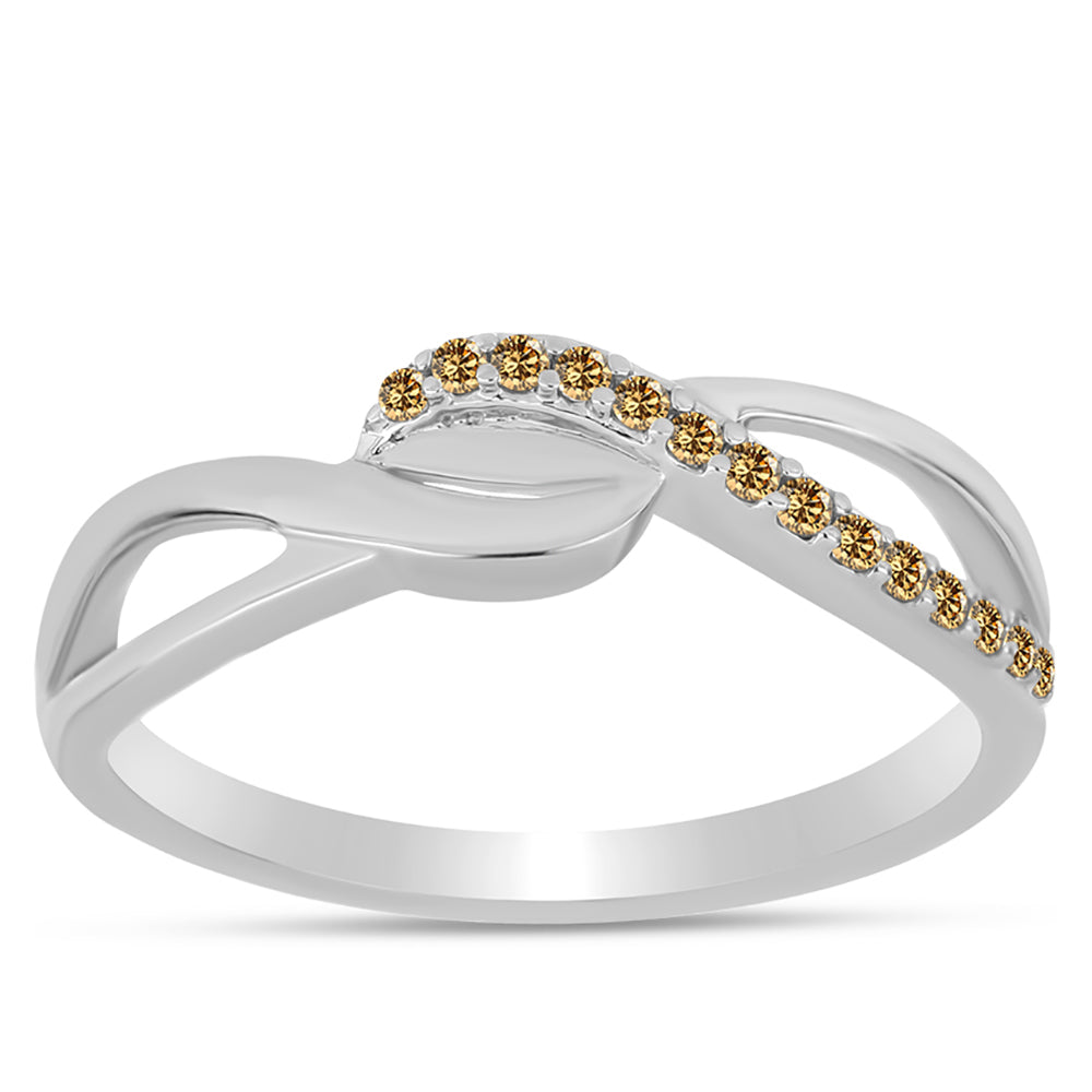 Anillo de Plata con Moisanita Champagne