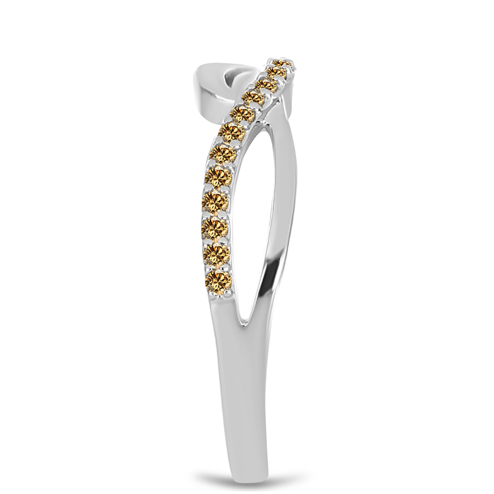 Anillo de Plata con Moisanita Champagne