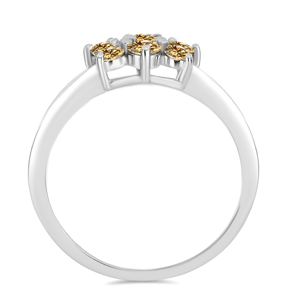 Anillo de Plata con Moisanita Champagne 2 