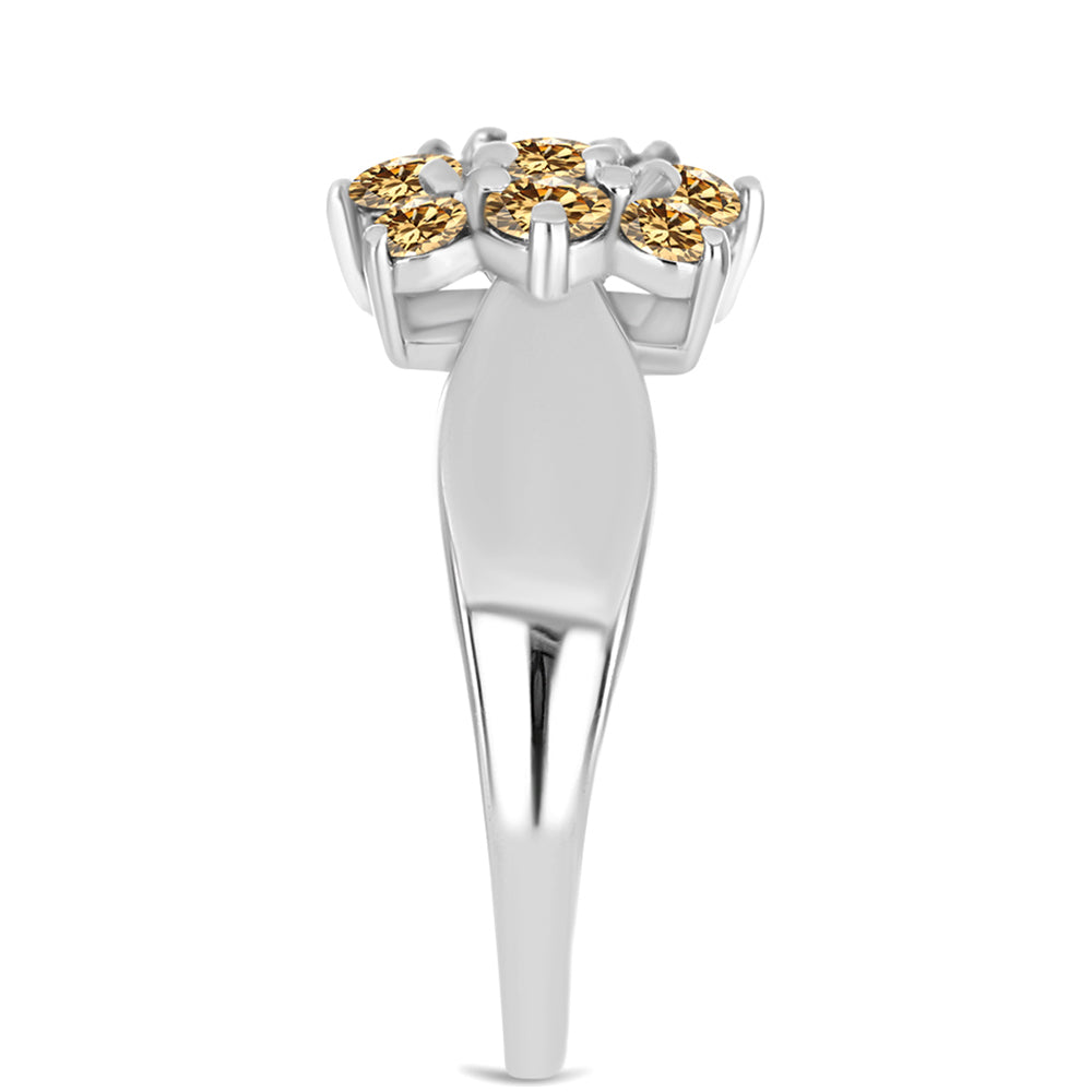Anillo de Plata con Moisanita Champagne 4 