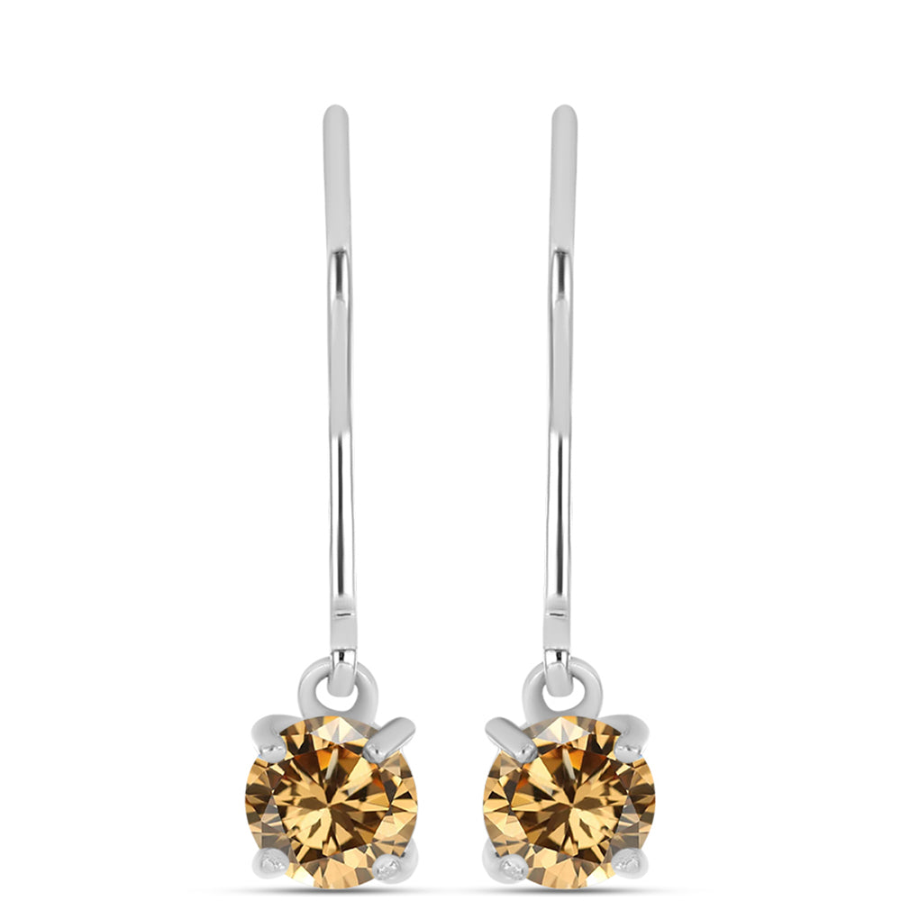 Pendientes de Plata con Moisanita Champagne 1 