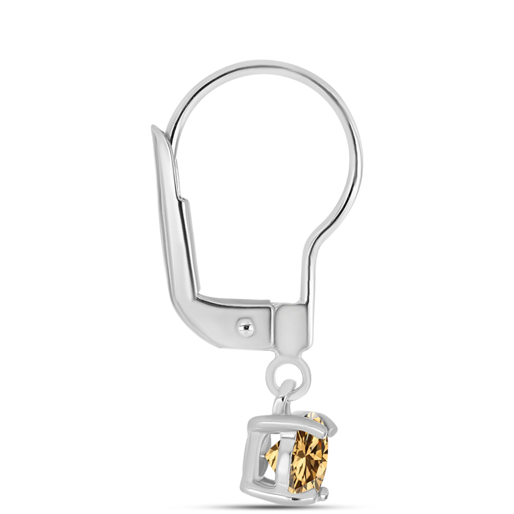 Pendientes de Plata con Moisanita Champagne 2 