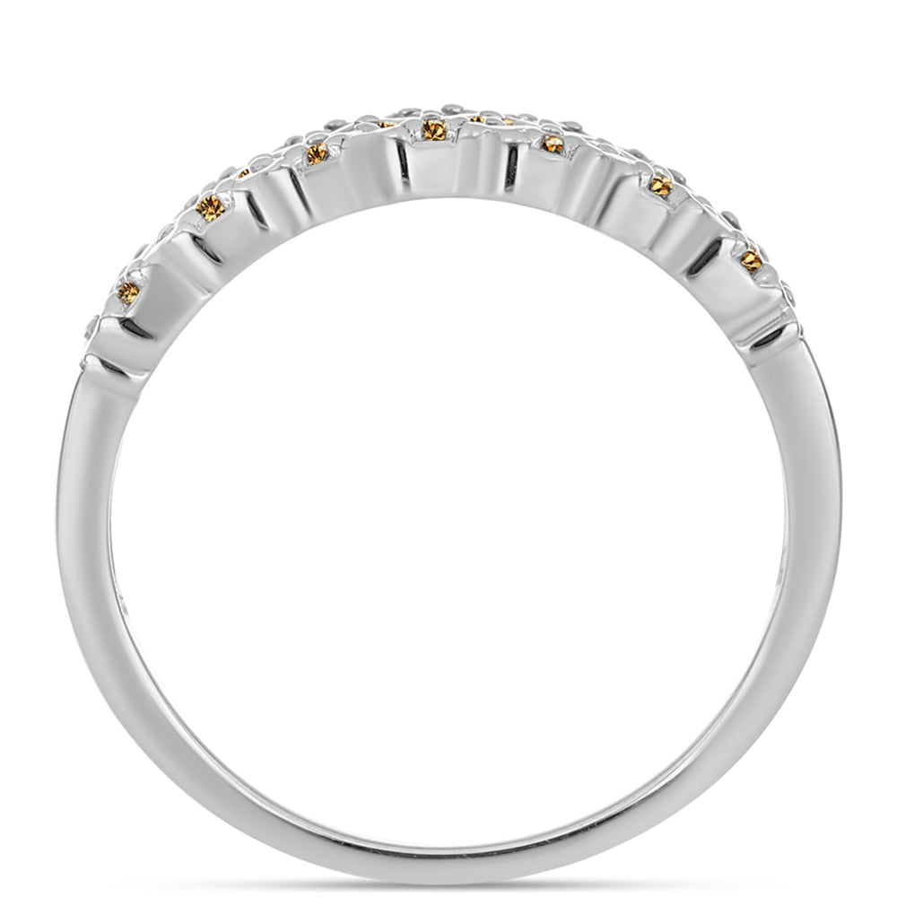 Anillo de Plata con Moisanita Champagne