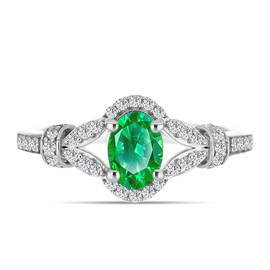 Anillo de Plata con Granate Kijani y Topacio Blanco