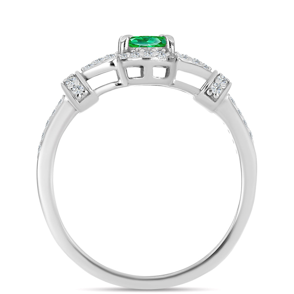 Anillo de Plata con Granate Kijani y Topacio Blanco