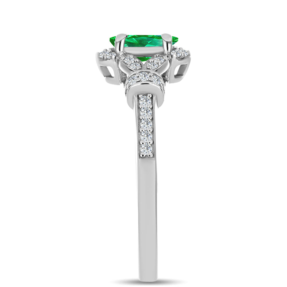 Anillo de Plata con Granate Kijani y Topacio Blanco