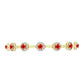 Pulsera de Plata Bañada en Oro con Ópalo Rojo etíope de Lega Dembi y Topacio Blanco