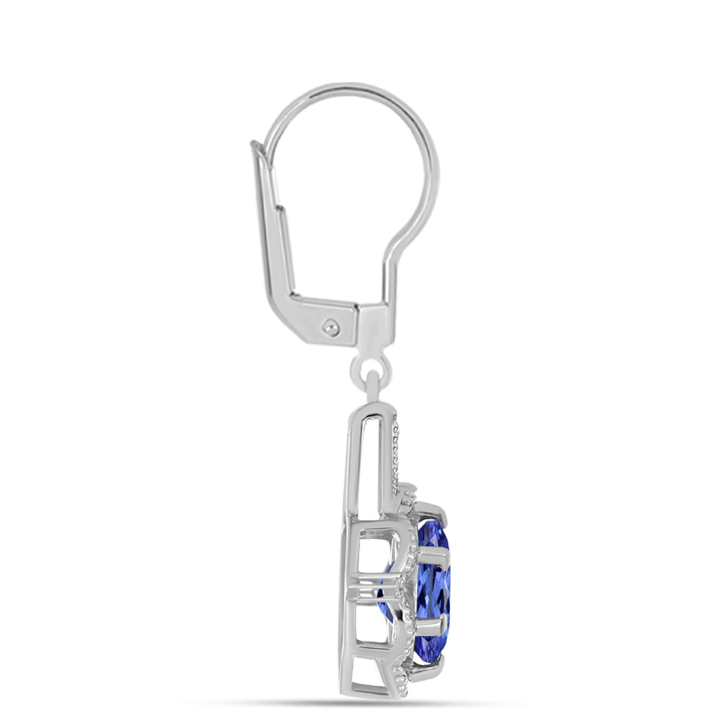 Pendientes de Plata con Tanzanita AAA y Topacio Blanco 2 