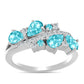 Anillo de Plata con Cuarzo Paraiba y Topacio Blanco