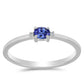 Anillo de Plata con Tanzanita AAA y Topacio Blanco