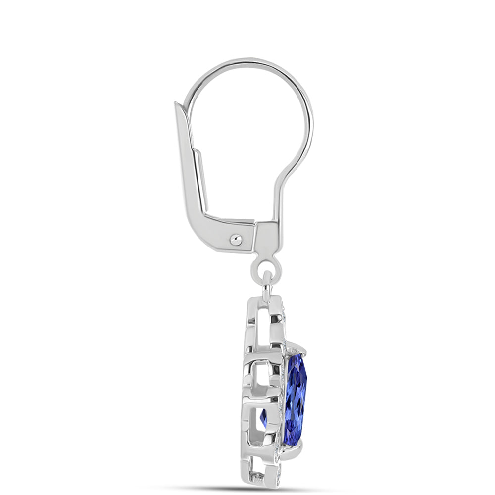 Pendientes de Plata con Tanzanita AAA y Topacio Blanco 2 