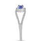Anillo de Plata con Tanzanita AAA y Topacio Blanco