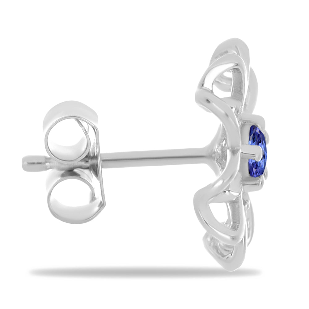 Pendientes de Plata con Tanzanita y Zircón Blanco 2 