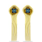 Pendientes de Plata Bañada en Oro con Diamante Azul
