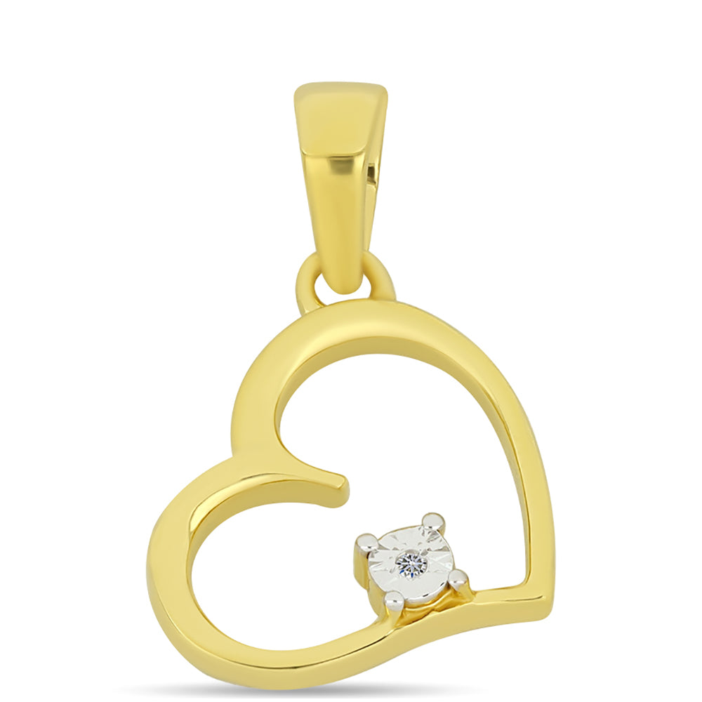 Colgante de Plata Bañada en Oro con Diamante blanco 1 