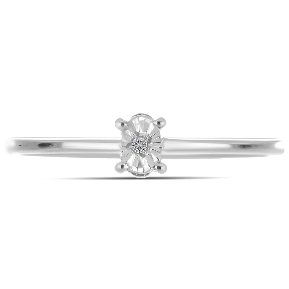 Anillo de Plata con Diamante blanco 1 