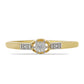 Anillo de Plata Bañada en Oro con Diamante blanco