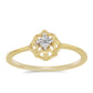Anillo de Plata Bañada en Oro con Diamante blanco