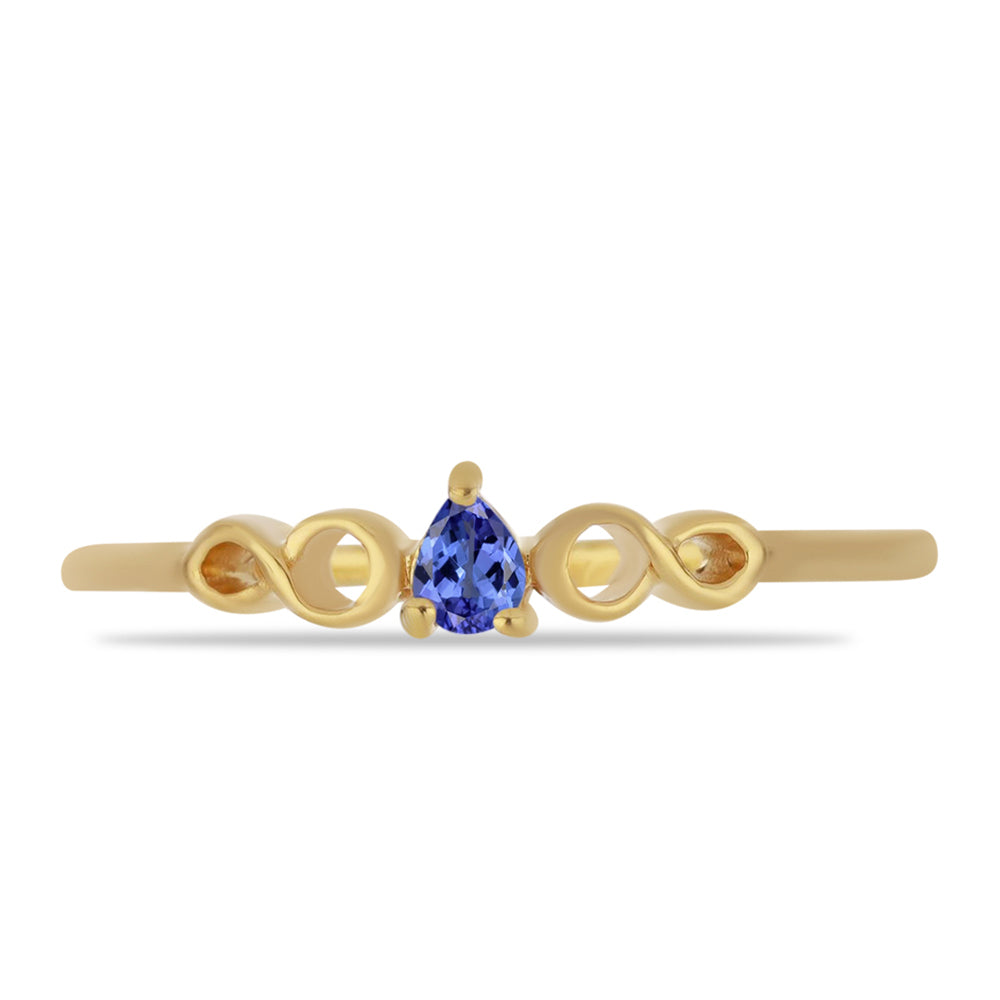 Anillo de Plata Bañada en Oro con Tanzanita 1 