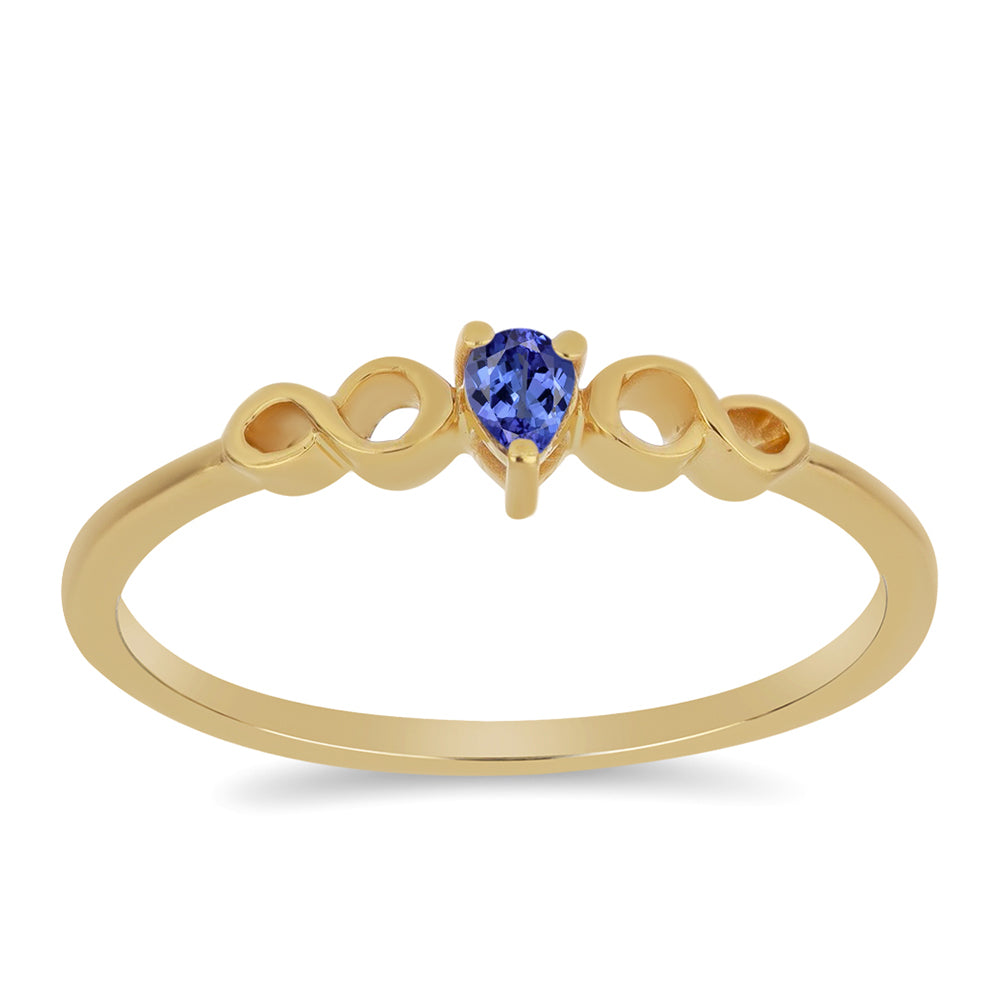Anillo de Plata Bañada en Oro con Tanzanita
