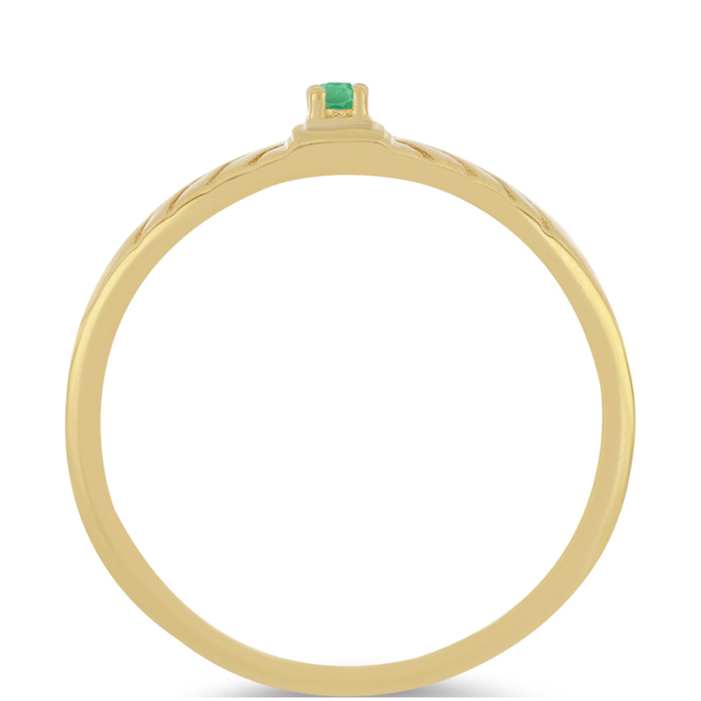 Anillo de Plata Bañada en Oro con Esmeralda de Brasil 2 