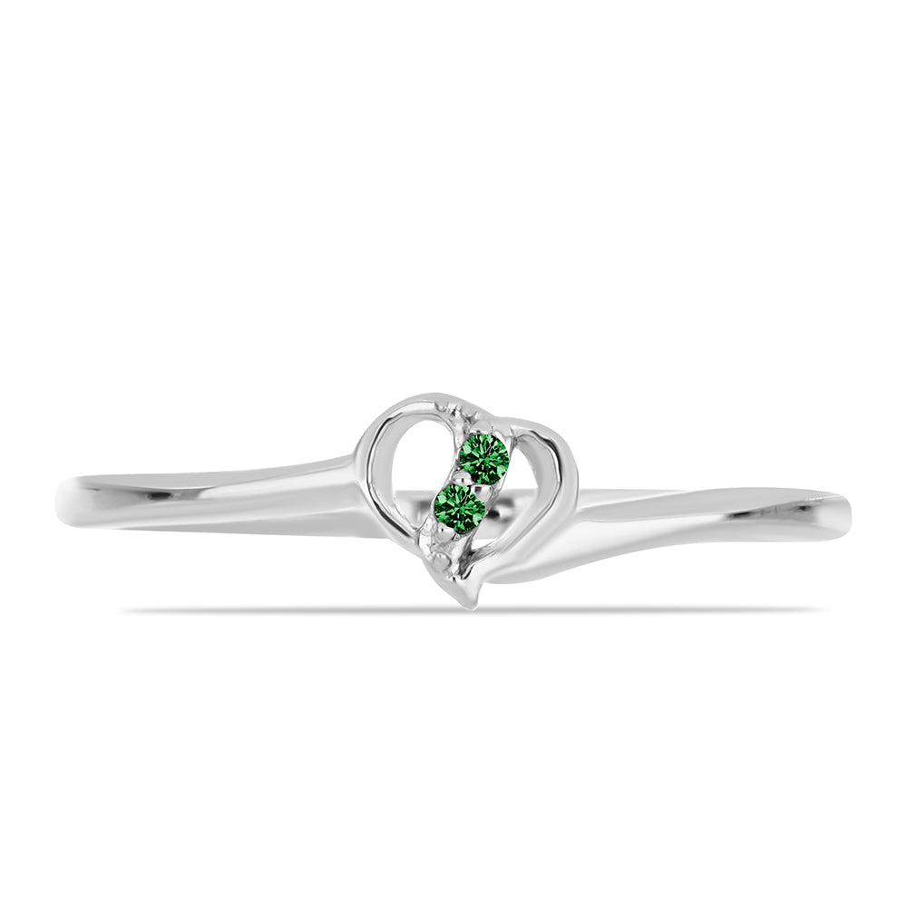 Anillo de Plata con Diamante Verde 1 