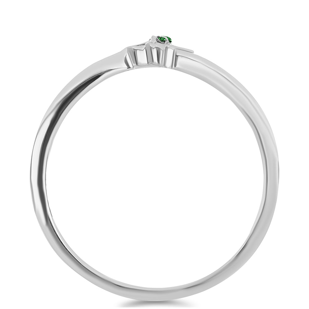 Anillo de Plata con Diamante Verde