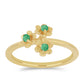 Anillo de Plata Bañada en Oro con Esmeralda de Brasil