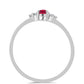 Anillo de Plata con Rubí de Madagascar y Zircón blanco natural