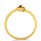 Anillo de Plata Bañada en Oro con Diamante Rojo
