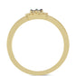 Anillo de Plata Bañada en Oro con Diamante Verde