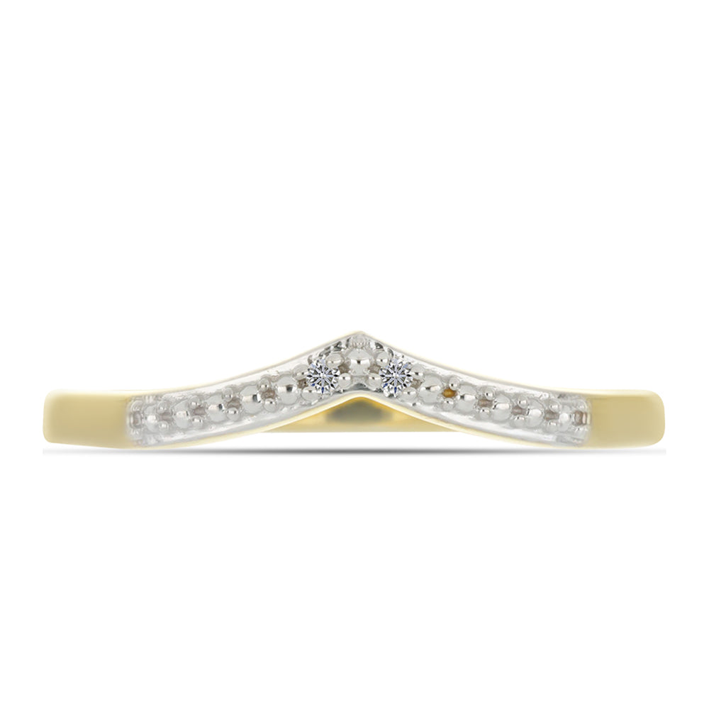 Anillo de Plata Bañada en Oro con Diamante blanco 1 