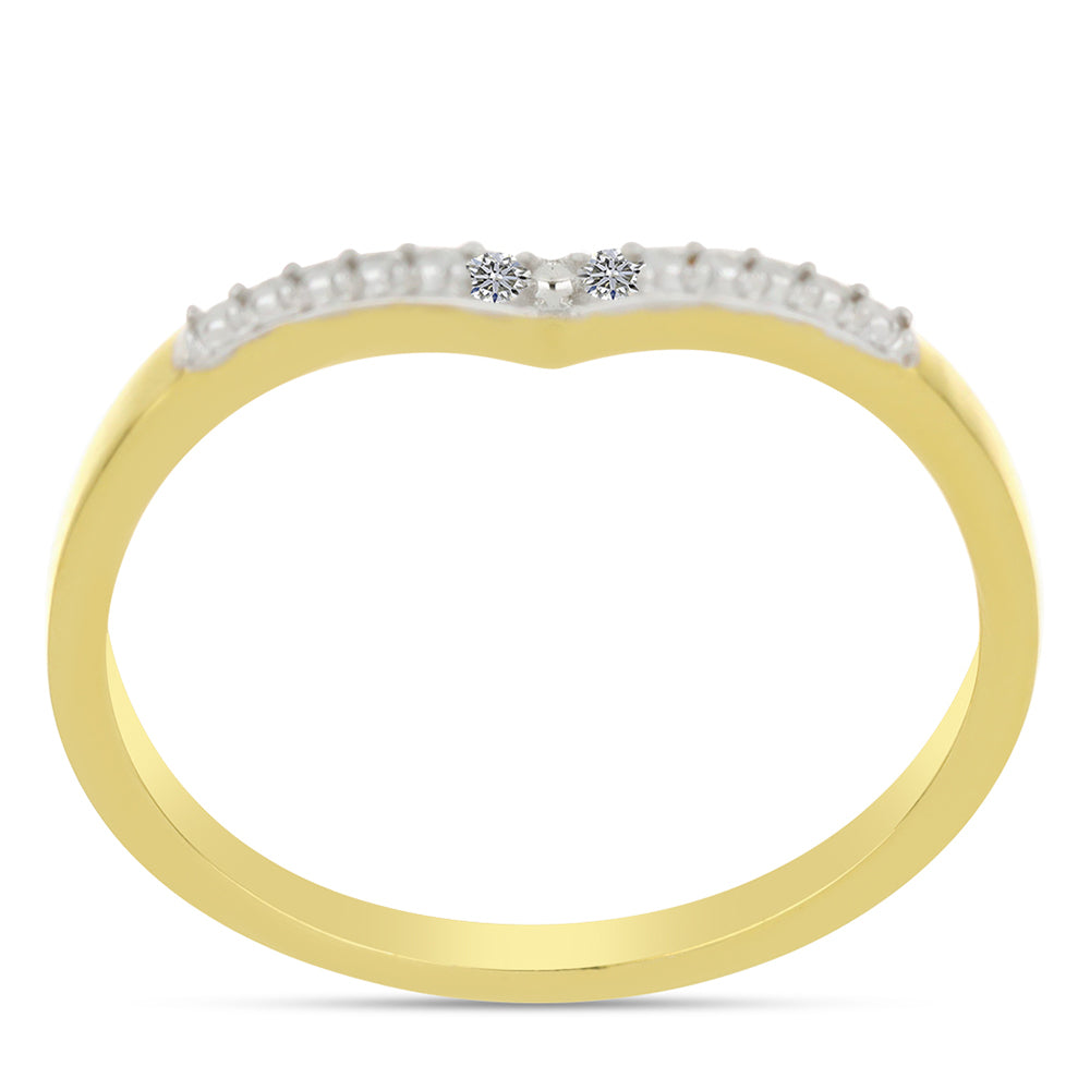 Anillo de Plata Bañada en Oro con Diamante blanco