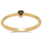 Anillo de Plata Bañada en Oro con Diamante Azul