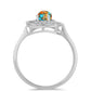 Anillo de Plata con Turquesa Ostra y Zircón Blanco