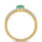 Anillo de Plata Bañada en Oro con Esmeralda de Brasil y Zircón Blanco