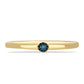 Anillo de Plata Bañada en Oro con Diamante Azul