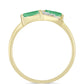 Anillo de Plata Bañada en Oro con Esmeralda de Brasil y Zircón Blanco
