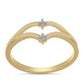 Anillo de Plata Bañada en Oro con Diamante blanco