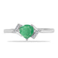 Anillo de Plata con Esmeralda de Brasil y Zircón Blanco