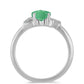 Anillo de Plata con Esmeralda de Brasil y Zircón Blanco