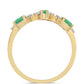 Anillo de Plata Bañada en Oro con Esmeralda de Brasil y Zircón Blanco