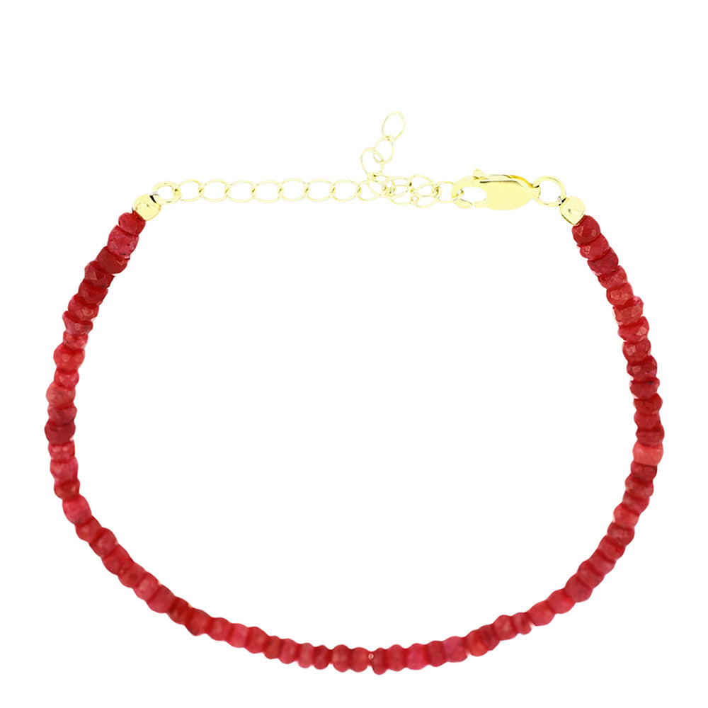 Pulsera de Plata Bañada en Oro con Rubí de Madagascar 1 