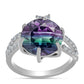 Anillo de Plata con Fluorita cebra y Topacio Blanco