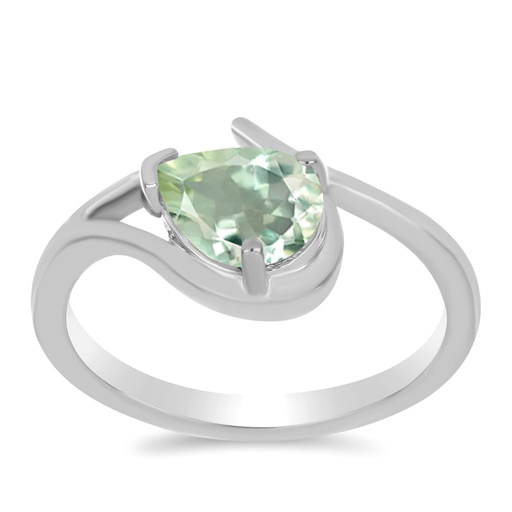 Anillo de Plata con Amatista Verde