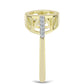 Anillo de Plata Bañada en Oro con Diamante blanco y Topacio Blanco