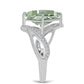 Anillo de Plata con Amatista Verde y Topacio Blanco