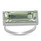 Anillo de Plata con Amatista Verde y Topacio Blanco