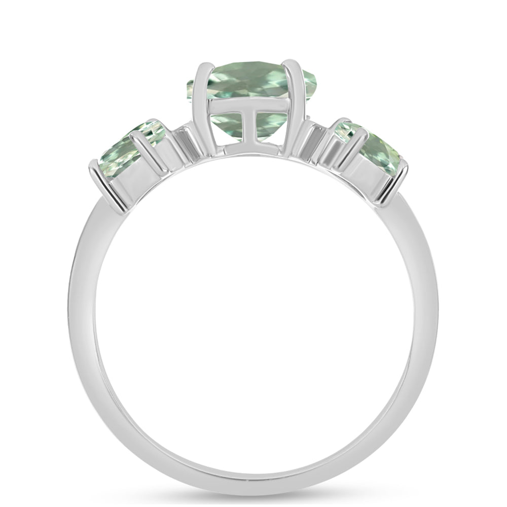 Anillo de Plata con Amatista Verde