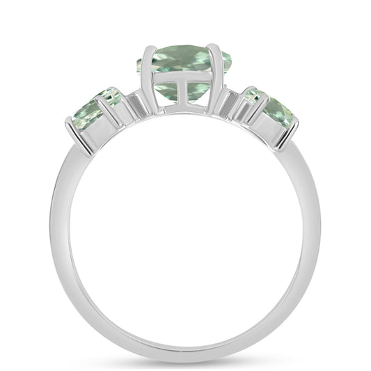 Anillo de Plata con Amatista Verde